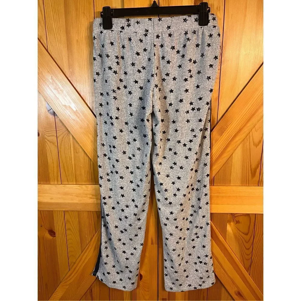 Lucky Brand Pajama Pants Womens XS Gray Blue Stars Elastic Waist Drawstring (220